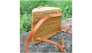 backpack handbag grass ata rattan handmade woven unique